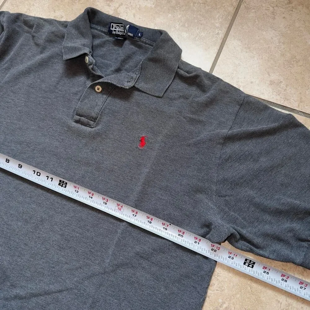 Polo by Ralph Lauren Grey Short Sleeve Polo Shirt - Size L